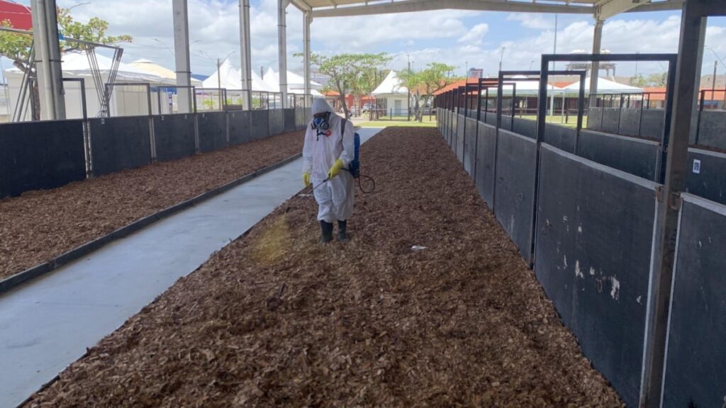 Parque da Pecuária passa por procedimentos de biosseguridade